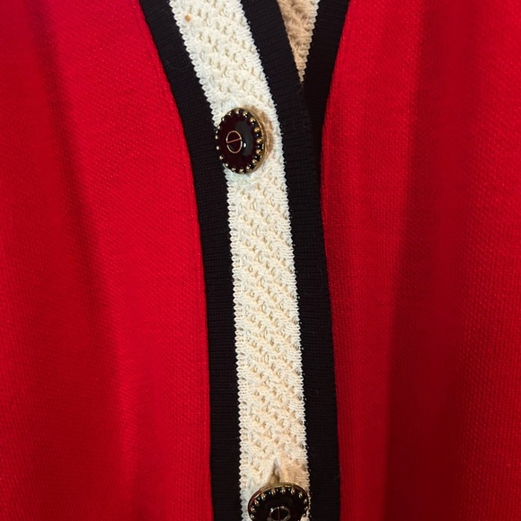Eccobay Women’s Vintage Red‎ Cardigan Sweater Size Large Button-Up w/ Pockets - Picture 3 of 3
